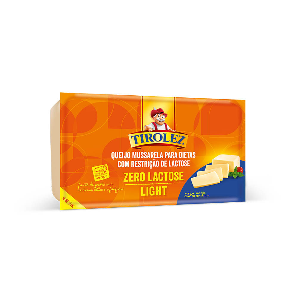 Queijo Mussarela Sem Lactose Tirolez Mini Bandeja 350g Hiperideal