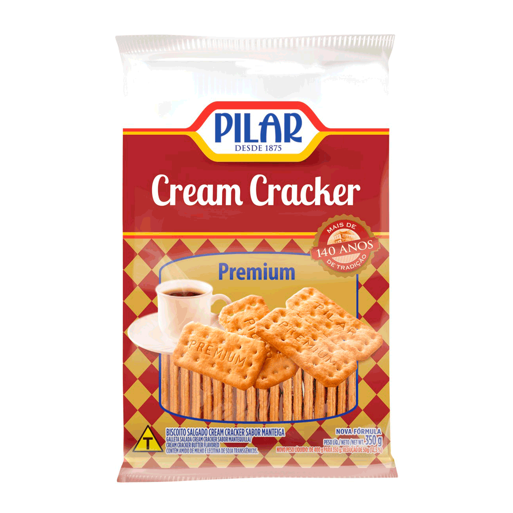 Biscoito Cream Cracker Pilar Premium 350g hiperideal